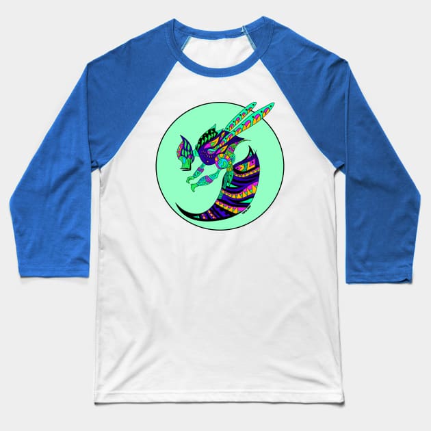 the green bee in monster vision ecopop Baseball T-Shirt by jorge_lebeau